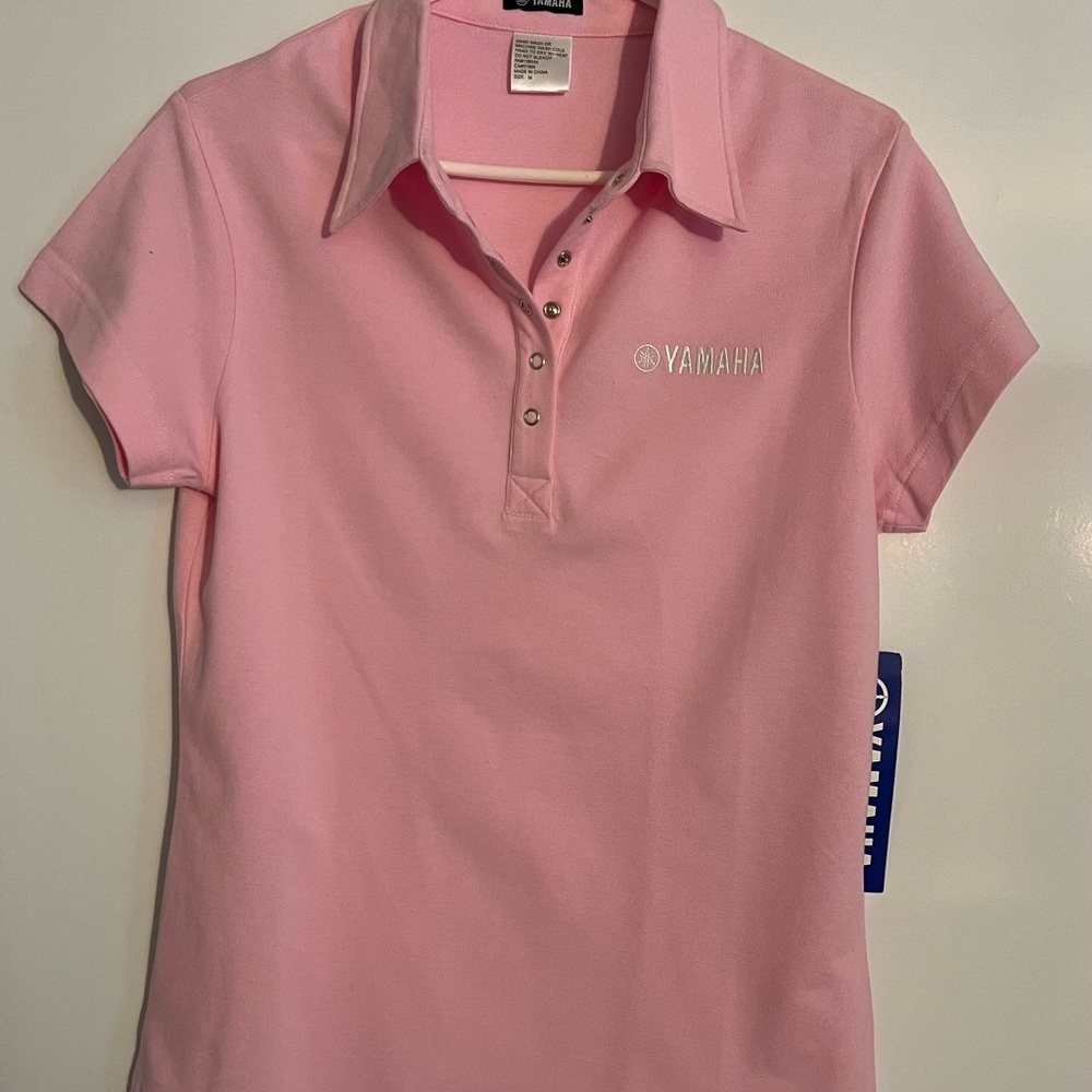 NWT Tags Women's Pink Yamaha Polo Size Medium